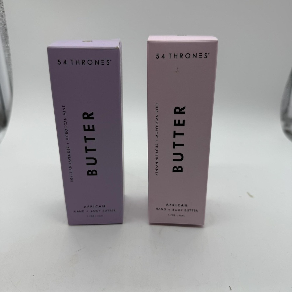 54 Thrones African Body Butter 1.7oz Set of 2 Lavender Mint Rose Hibiscus New